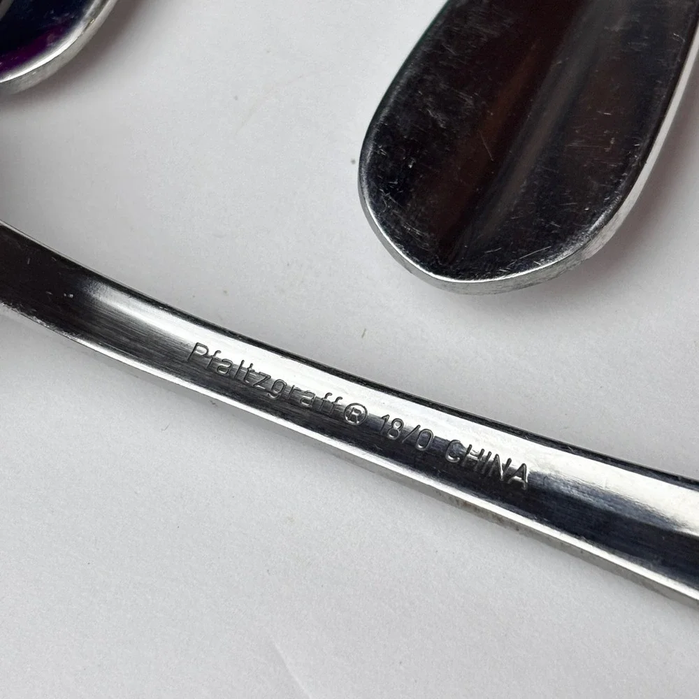 Pfaltzgraff Stainless Steel Teaspoons Set of 4 Silver Mirror‎ Finish 18/0 China
